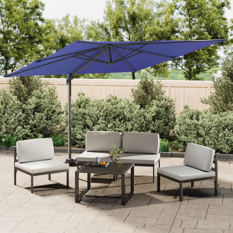 Vidaxl -schwimmendes Parasol mit Aluminiumpol 400x300 cm Azurblau