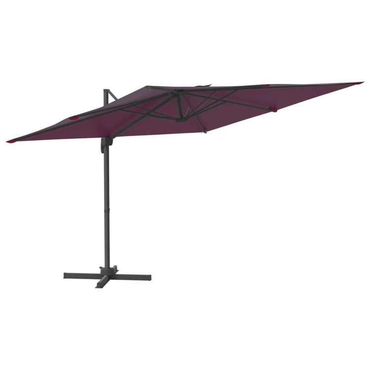 Vidaxl -schwimmendes Parasol mit Aluminiumpol 400x300 cm Burgunderrot