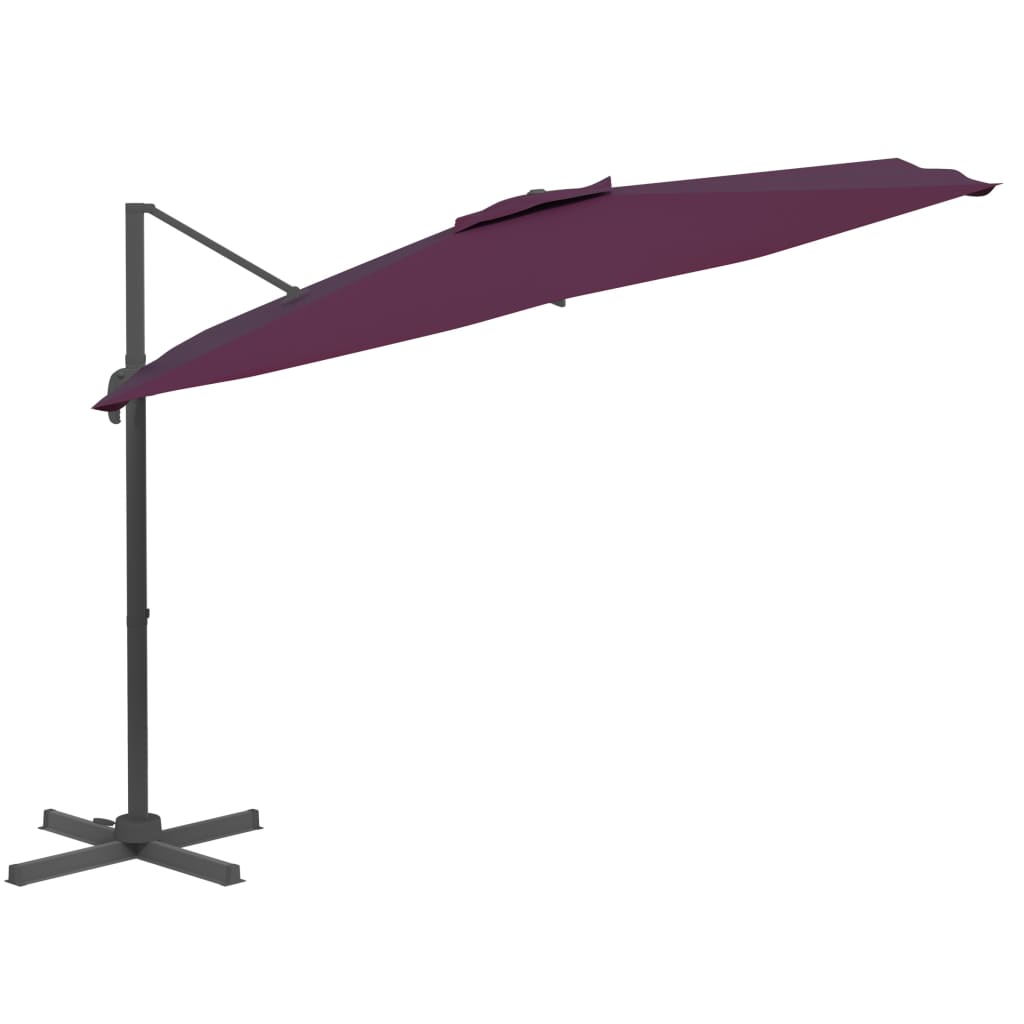 Vidaxl -schwimmendes Parasol mit Aluminiumpol 400x300 cm Burgunderrot