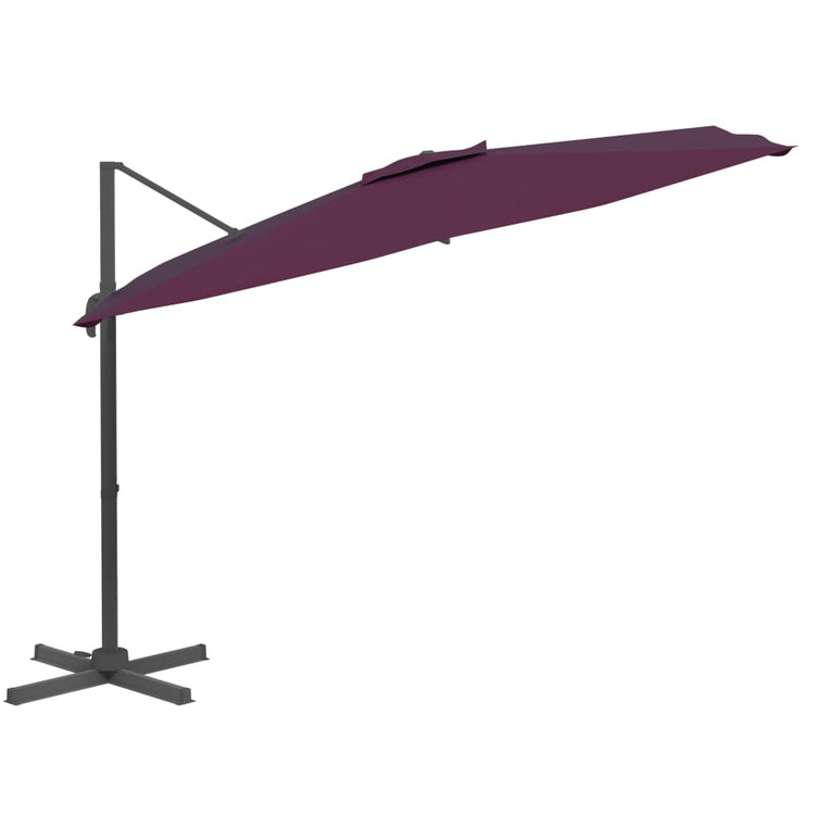 Vidaxl -schwimmendes Parasol mit Aluminiumpol 400x300 cm Burgunderrot