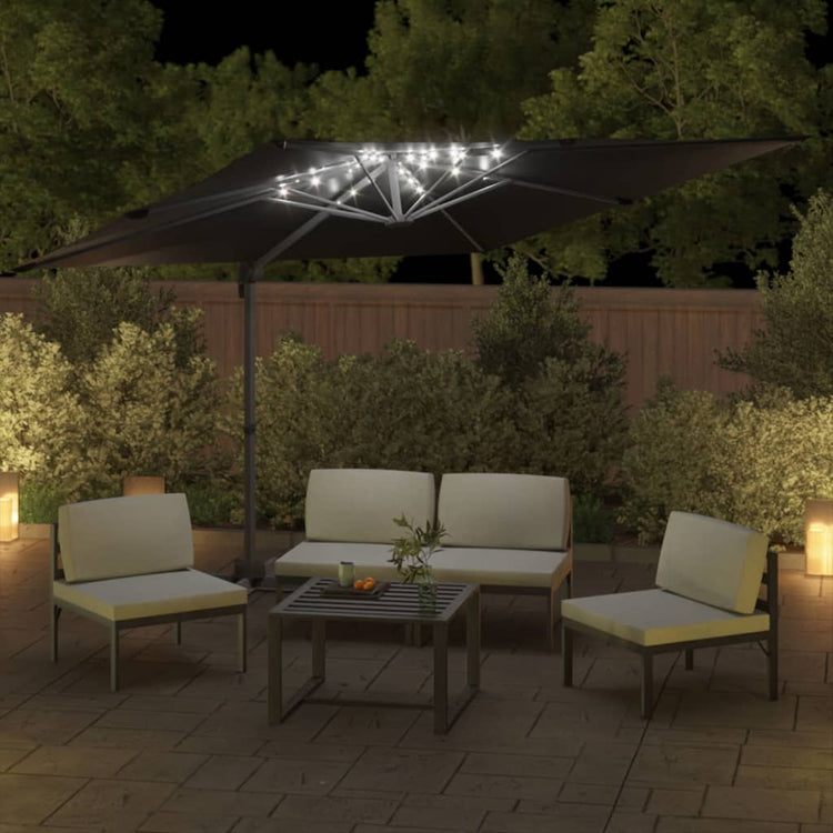 Vidaxl schwimmend Parasol mit LED -Beleuchtung 400x300 cm schwarz