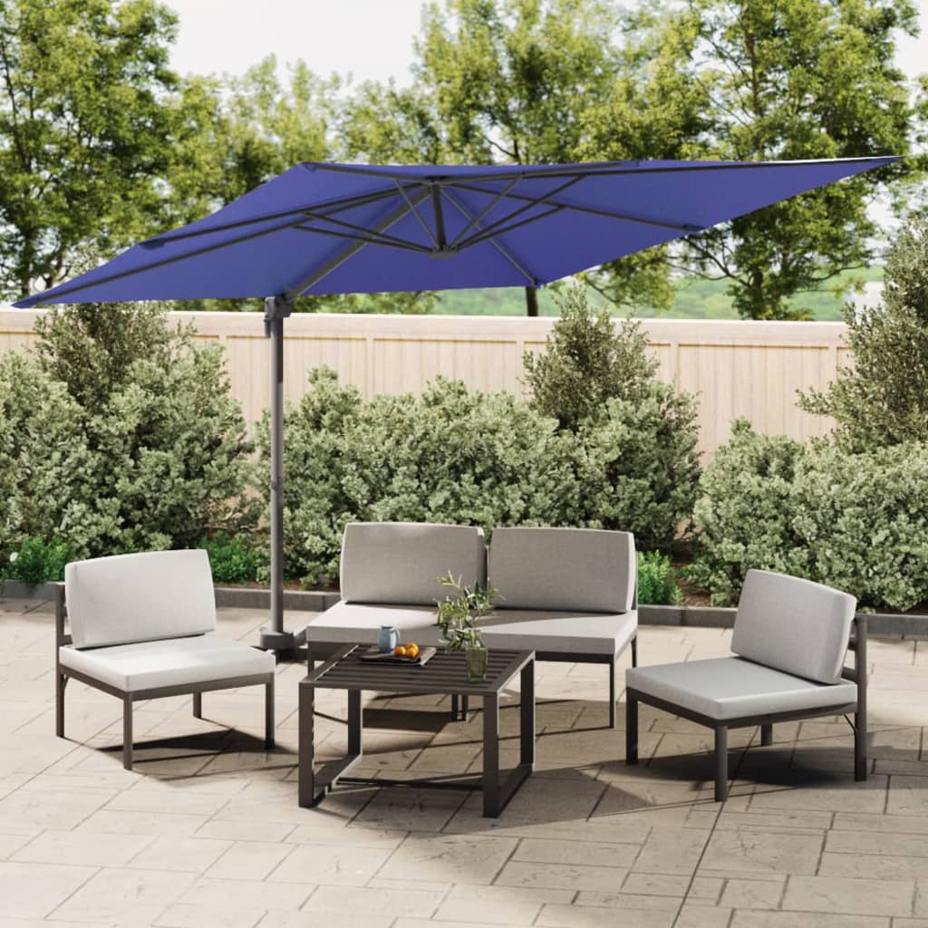 Vidaxl schwimmendes Parasol mit LED -Beleuchtung 400x300 cm Azure Blau