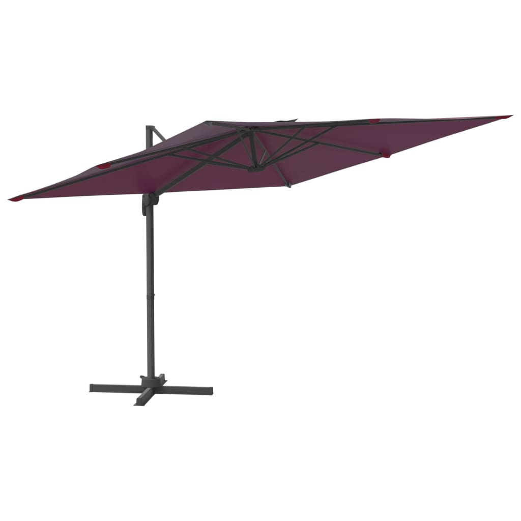 Vidaxl -schwimmendes Parasol mit LED -Beleuchtung 400x300 cm Bordeaux rot