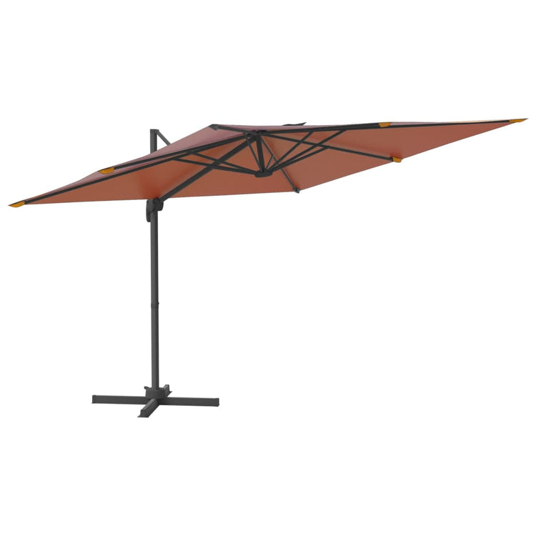 Vidaxl-schwimmendes Parasol mit LED-Beleuchtung 400x300 cm Terracotta-farbig