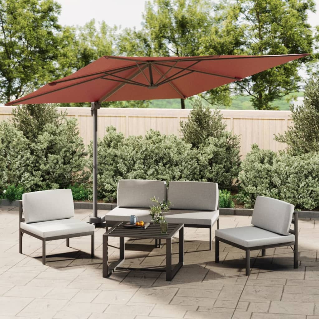 Vidaxl-schwimmendes Parasol mit LED-Beleuchtung 400x300 cm Terracotta-farbig