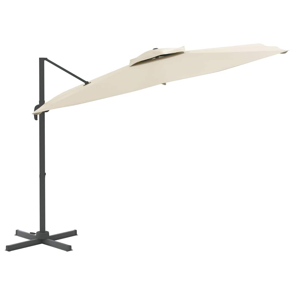 Vidaxl schwimmend Parasol mit Doppeldach 300 x 300 cm Sandweiß