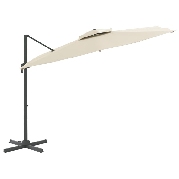 Vidaxl schwimmend Parasol mit Doppeldach 400x300 cm Sandweiß