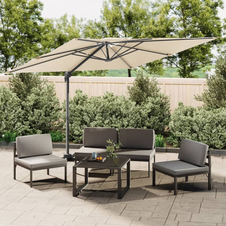 Vidaxl schwimmend Parasol mit Doppeldach 400x300 cm Sandweiß