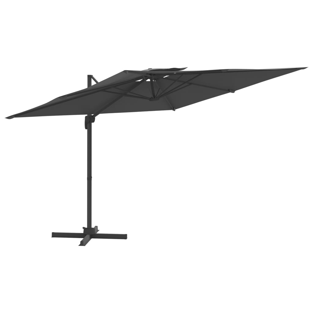 Vidaxl -schwimmendes Parasol mit Doppeldach 400 x 300 cm Anthrazit -Verschärft