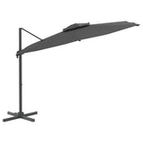 Vidaxl -schwimmendes Parasol mit Doppeldach 400 x 300 cm Anthrazit -Verschärft - afbeelding 3