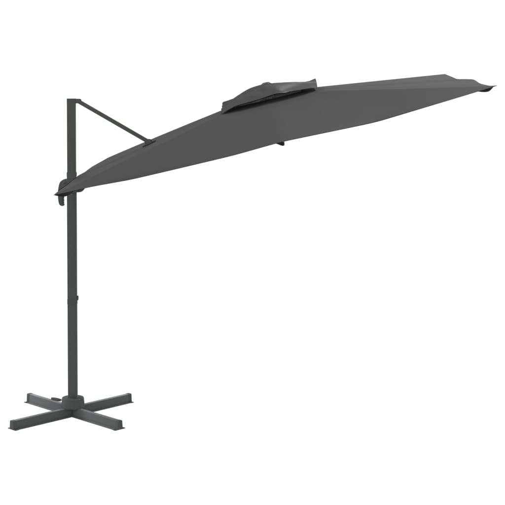 Vidaxl -schwimmendes Parasol mit Doppeldach 400 x 300 cm Anthrazit -Verschärft