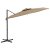 Vidaxl -schwimmendes Parasol mit Doppeldach 300x300 cm Taupe