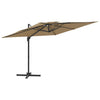 Vidaxl -schwimmendes Parasol mit doppelter Top 400x300 cm Taupe