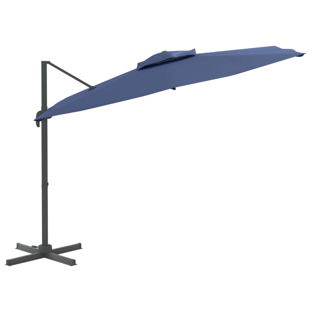 Vidaxl schwimmendes Parasol mit Doppeldach 300 x 300 cm Azure Blau
