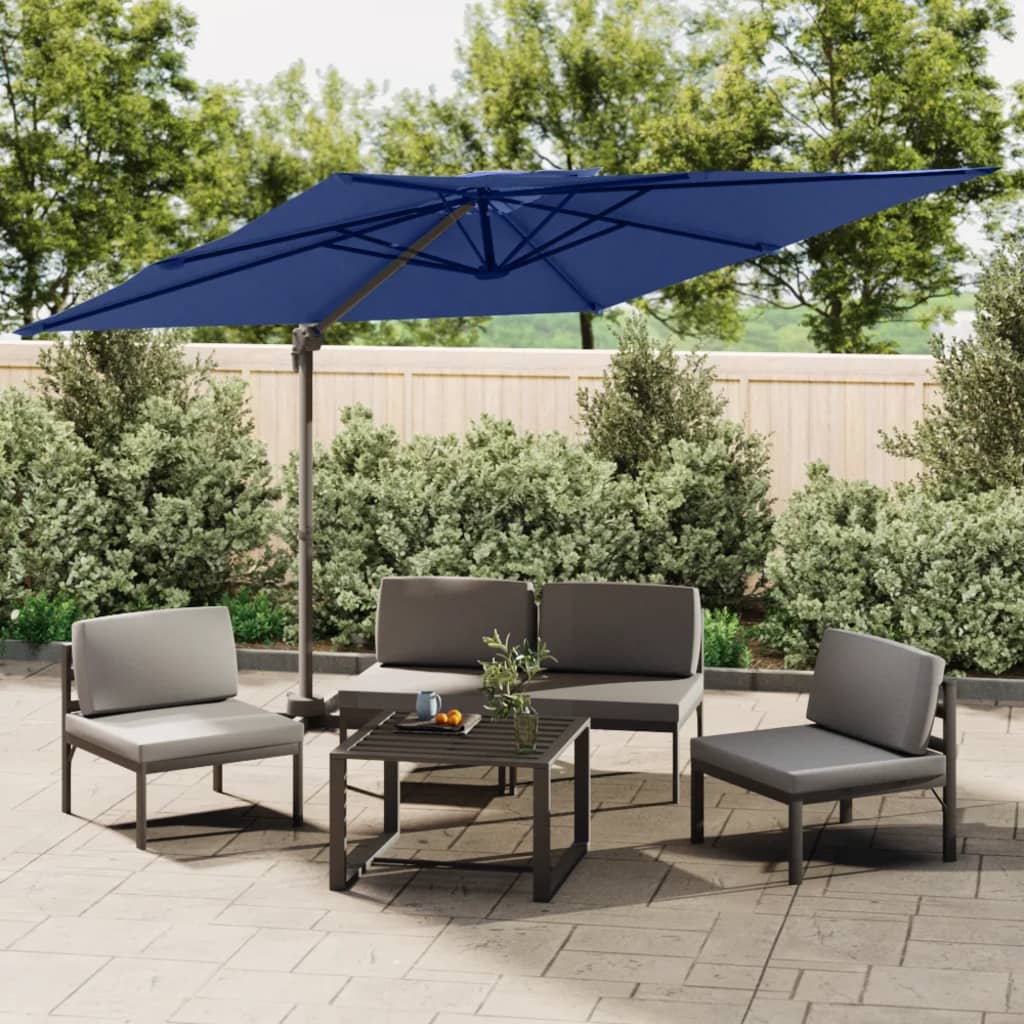 Vidaxl schwimmendes Parasol mit Doppeldach 300 x 300 cm Azure Blau