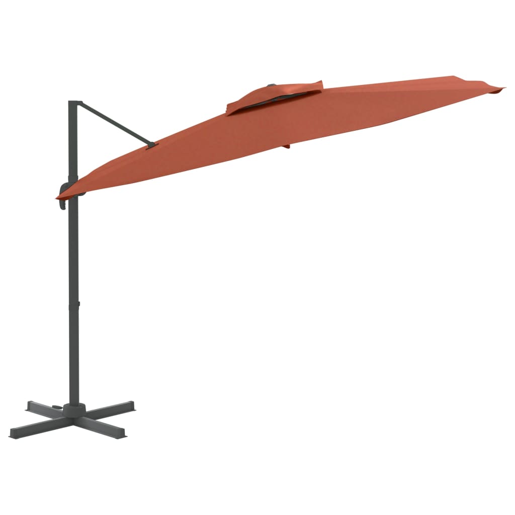 Vidaxl schwimmend Parasol mit doppelter Top 300x300 cm Terrakotta