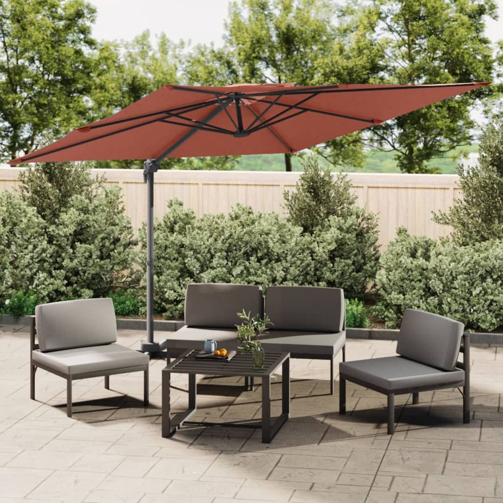 Vidaxl schwimmend Parasol mit doppelter Top 300x300 cm Terrakotta