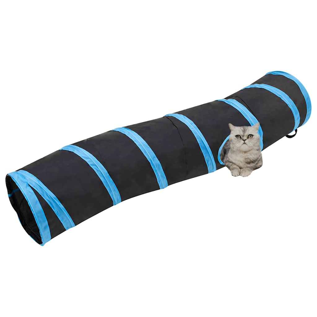 Vidaxl Cat Tunnel S-Form 122 cm Polyesterschwarz und Blau