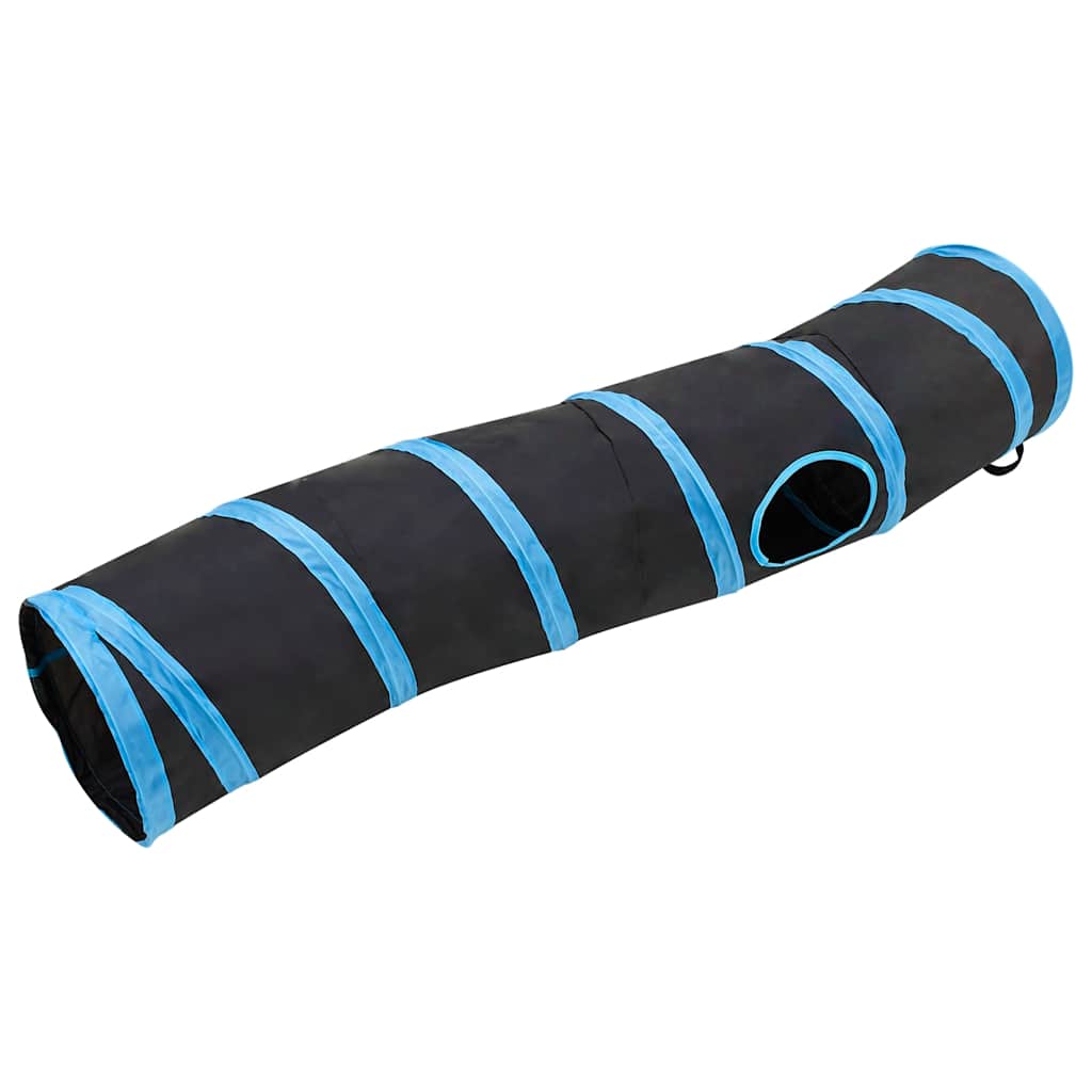 Vidaxl Cat Tunnel S-Form 122 cm Polyesterschwarz und Blau