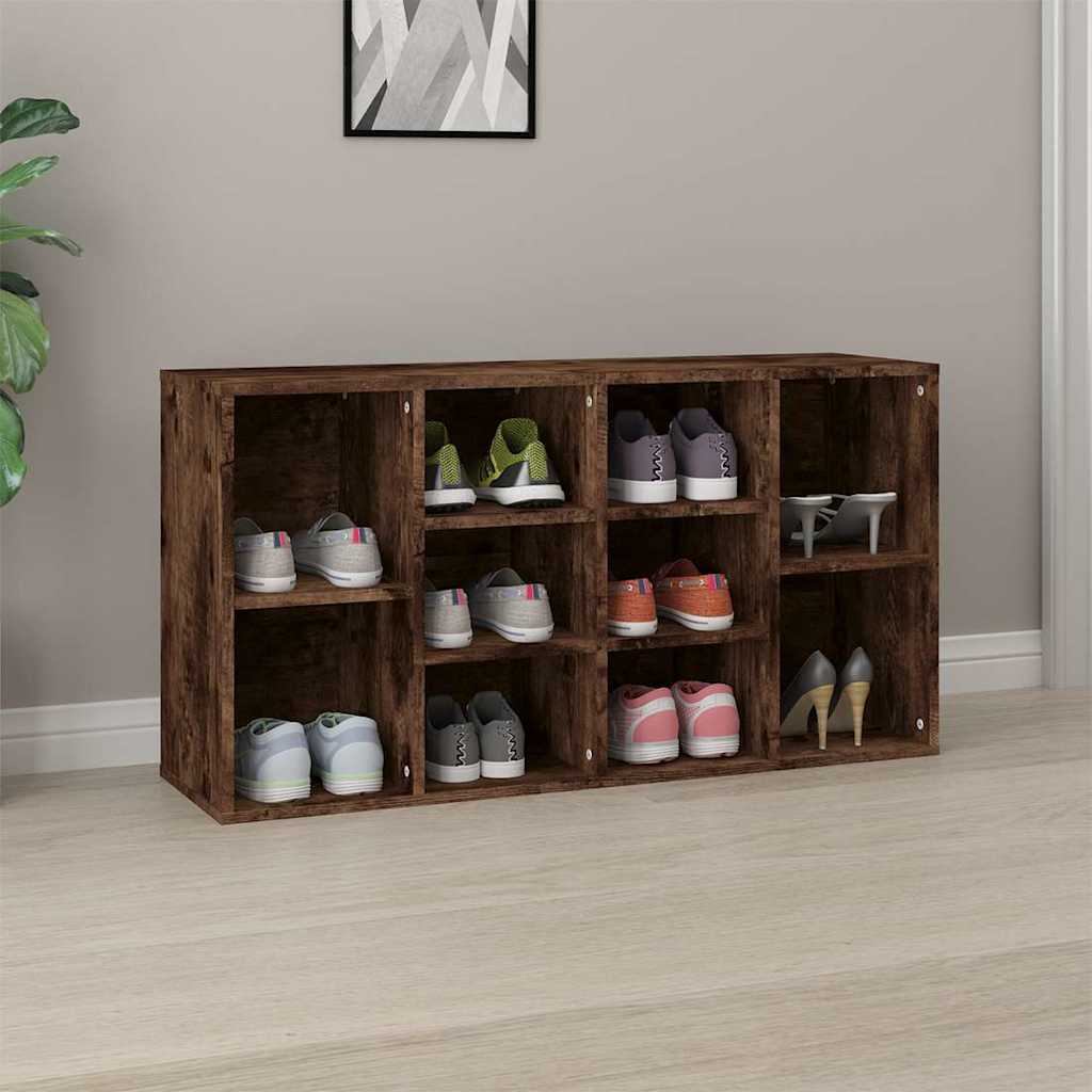 Vidaxx Schuhbank 103x30x55 cm verarbeitetes Holz, geräucherte Eiche