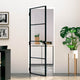 Vidaxl Innenür 76x201,5 cm gehärtetes Glas und Aluminiumschmal schwarz