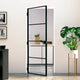 Vidaxl Innenür 83x201,5 cm gehärtetes Glas und Aluminium schmal schwarz