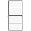 Vidaxl Innenür 93x201,5 cm gehärtetes Glas und Aluminiumschmal schwarz