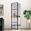 Vidaxl Innenür 76x201,5 cm gehärtetes Glas und Aluminiumschmal schwarz