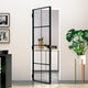 Vidaxl Innenür 76x201,5 cm gehärtetes Glas und Aluminiumschmal schwarz