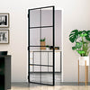 Vidaxl Innenür 93x201,5 cm gehärtetes Glas und Aluminiumschmal schwarz