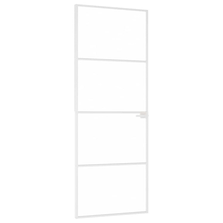 Vidaxl Innenür 76x201,5 cm gehärtetes Glas und Aluminiumschmal weiß
