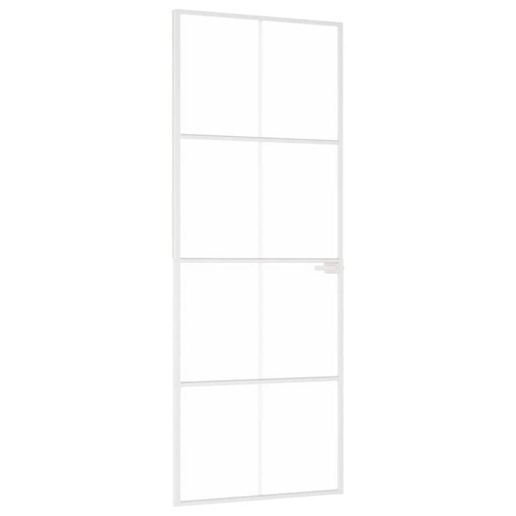 Vidaxl Innenür 76x201,5 cm gehärtetes Glas und Aluminiumschmal weiß