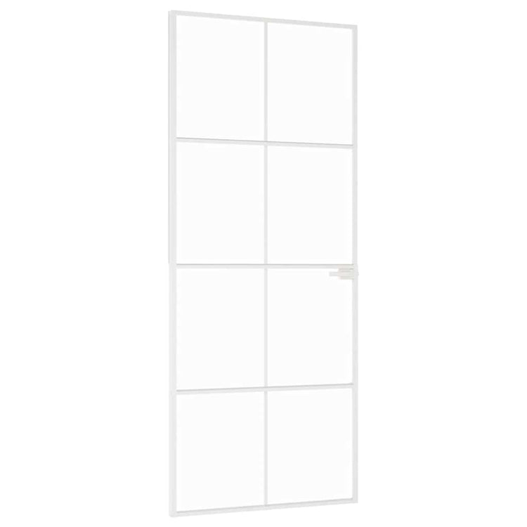 Vidaxx Innentür 83x201,5 cm Hartglas und Aluminium schmal weiß
