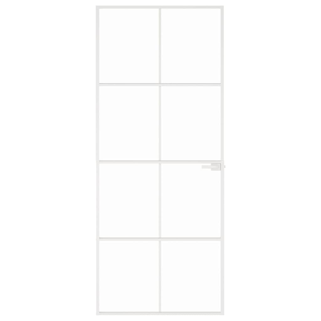 Vidaxx Innentür 83x201,5 cm Hartglas und Aluminium schmal weiß