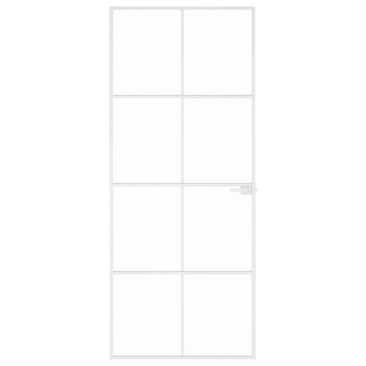 Vidaxx Innentür 83x201,5 cm Hartglas und Aluminium schmal weiß