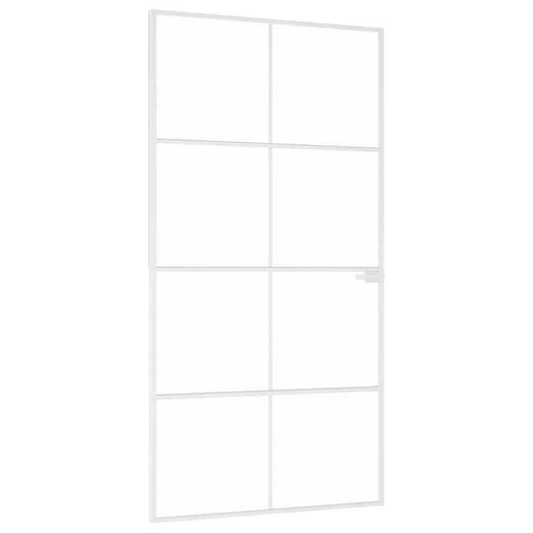 Vidaxl Innenür 102x201,5 cm gehärtetes Glas und Aluminiumschmal weiß
