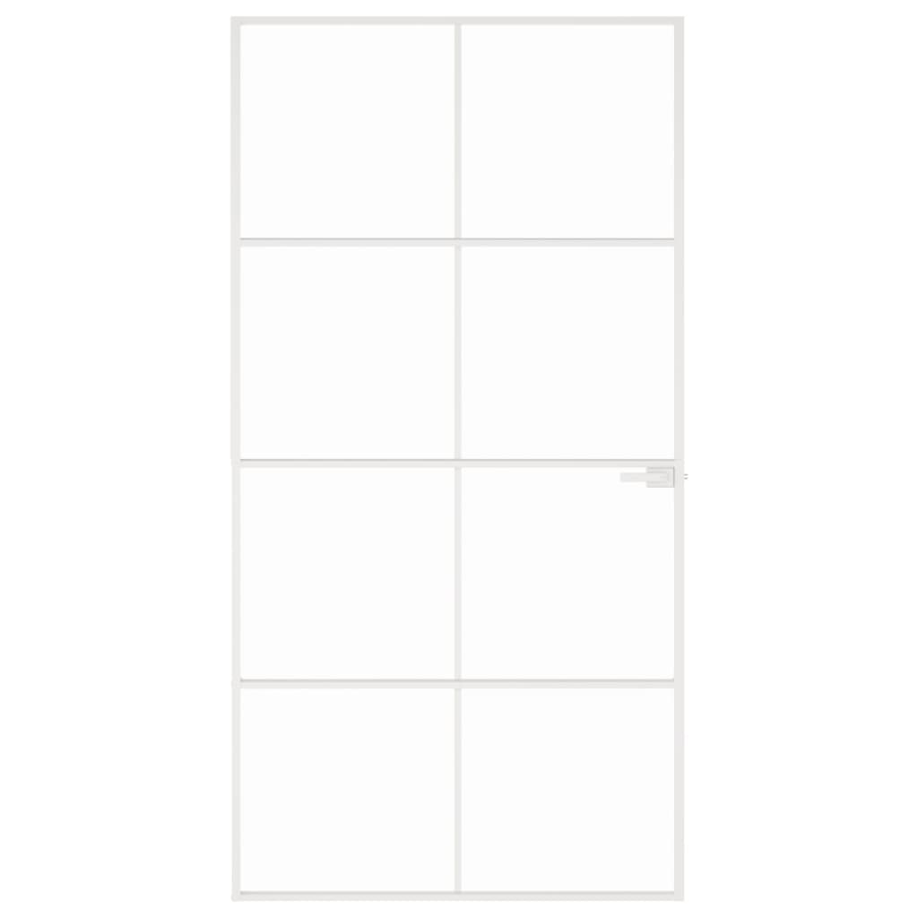Vidaxl Innenür 102x201,5 cm gehärtetes Glas und Aluminiumschmal weiß