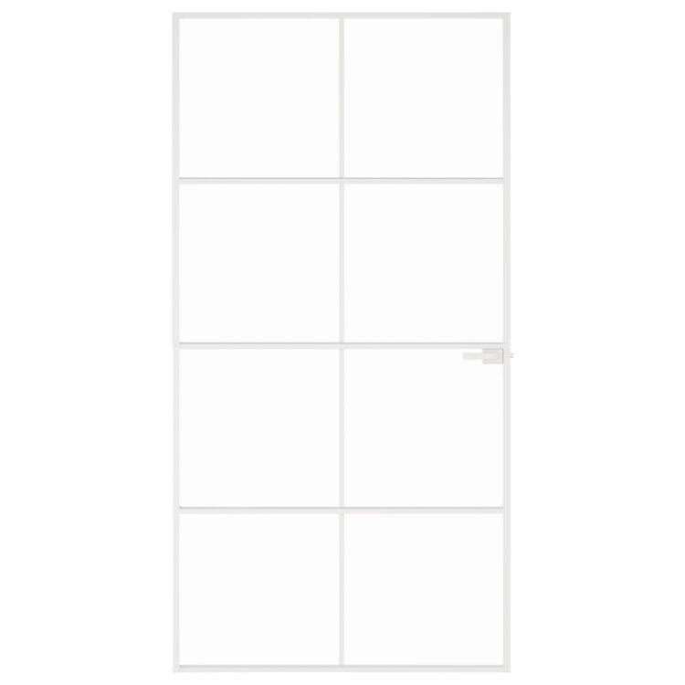 Vidaxl Innenür 102x201,5 cm gehärtetes Glas und Aluminiumschmal weiß