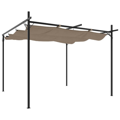 VidaXL Pergola mit ausfahrbarem Dach 295x292x230 Taupe