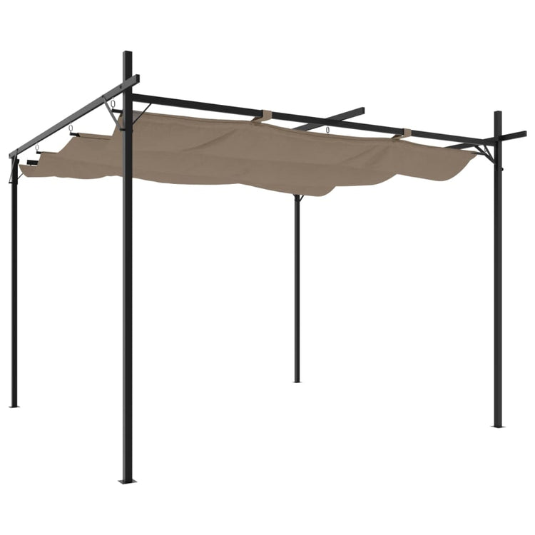 VidaXL Pergola mit ausfahrbarem Dach 295x292x230 Taupe