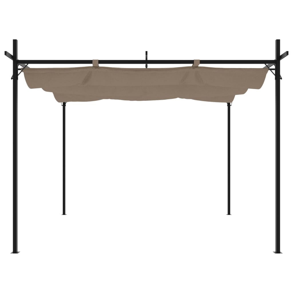 VidaXL Pergola mit ausfahrbarem Dach 295x292x230 Taupe