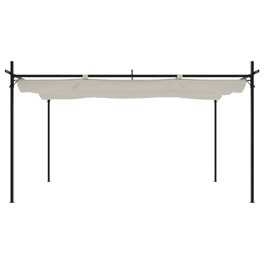 VidaXL Pergola mit ausfahrbarem Dach 395x292x230 cremefarben
