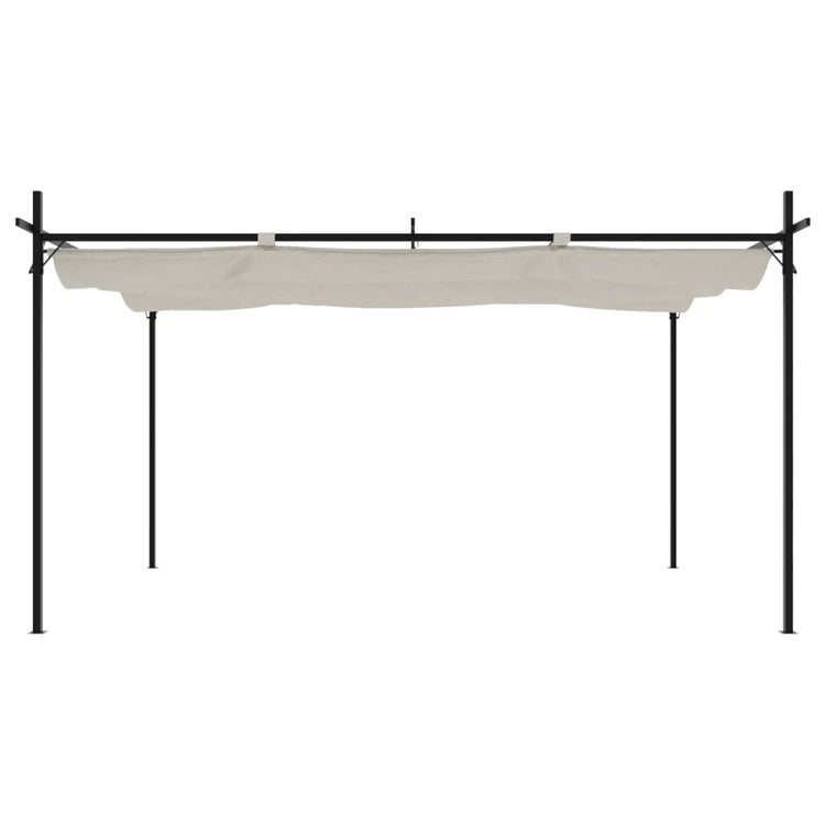 VidaXL Pergola mit ausfahrbarem Dach 395x292x230 cremefarben