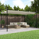 VidaXL Pergola mit ausfahrbarem Dach 395x292x230 cremefarben