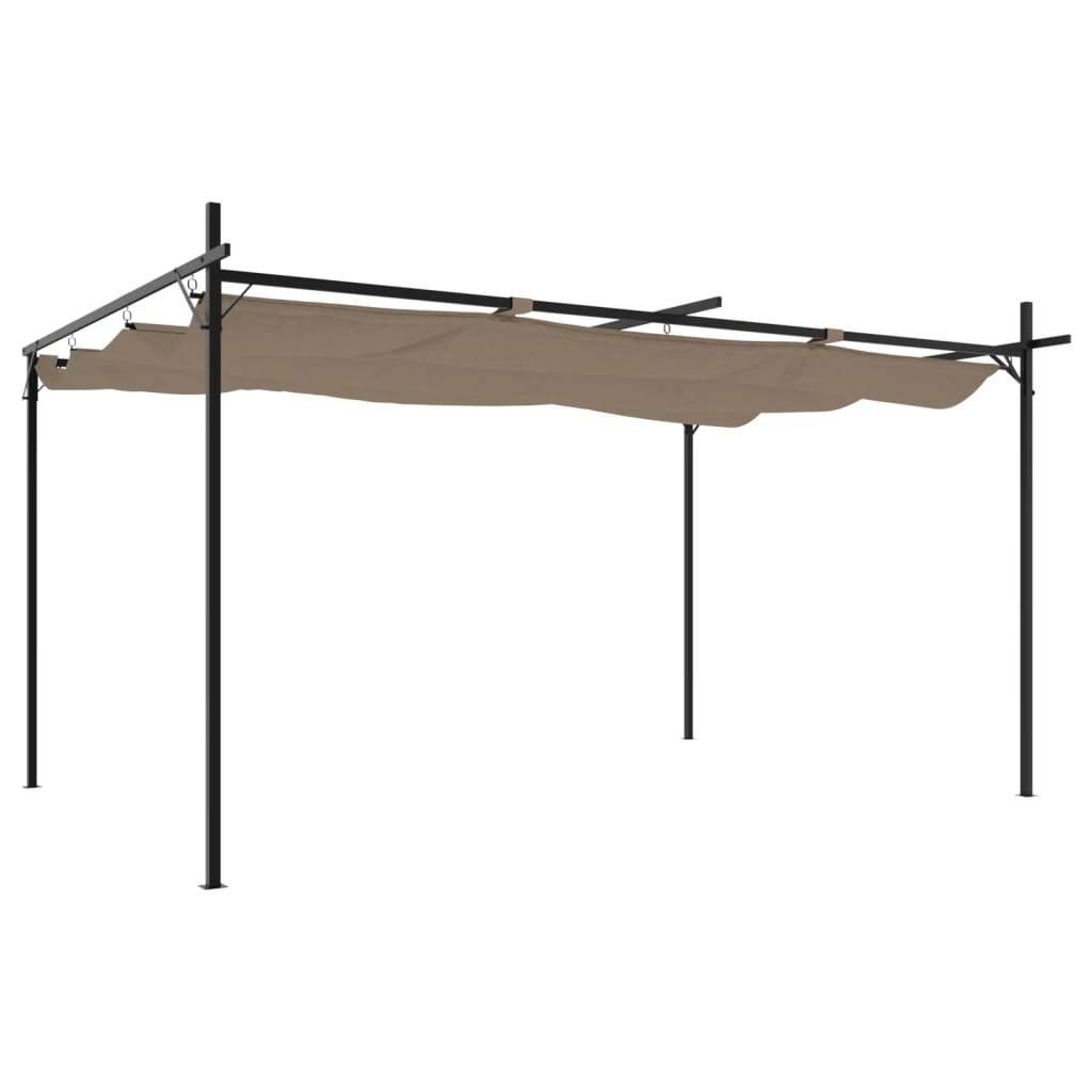 VidaXL Pergola mit ausfahrbarem Dach 395x292x230 Taupe