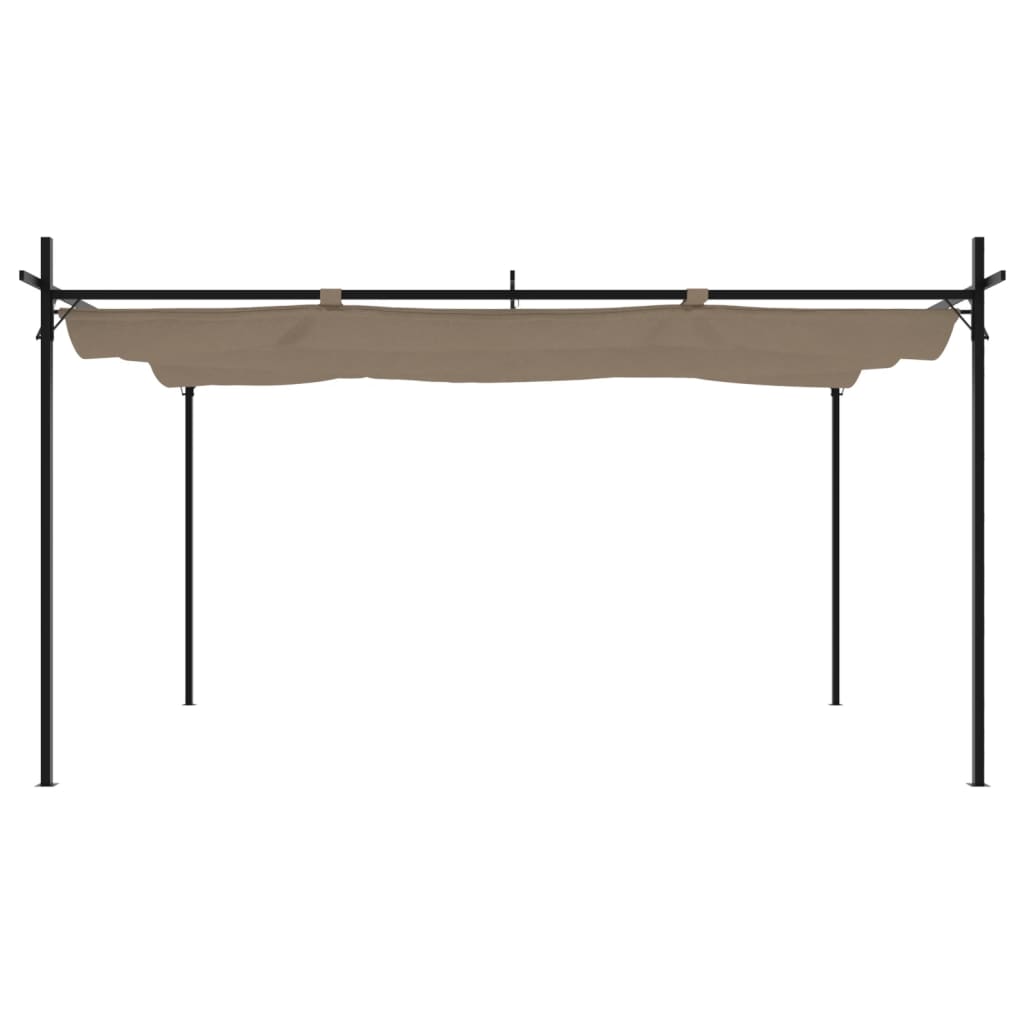 VidaXL Pergola mit ausfahrbarem Dach 395x292x230 Taupe