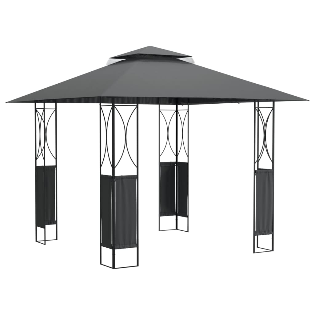 Vidaxl -Laube mit Dach 300x300x270 cm Stahl -Anthrazit -Verschärfen