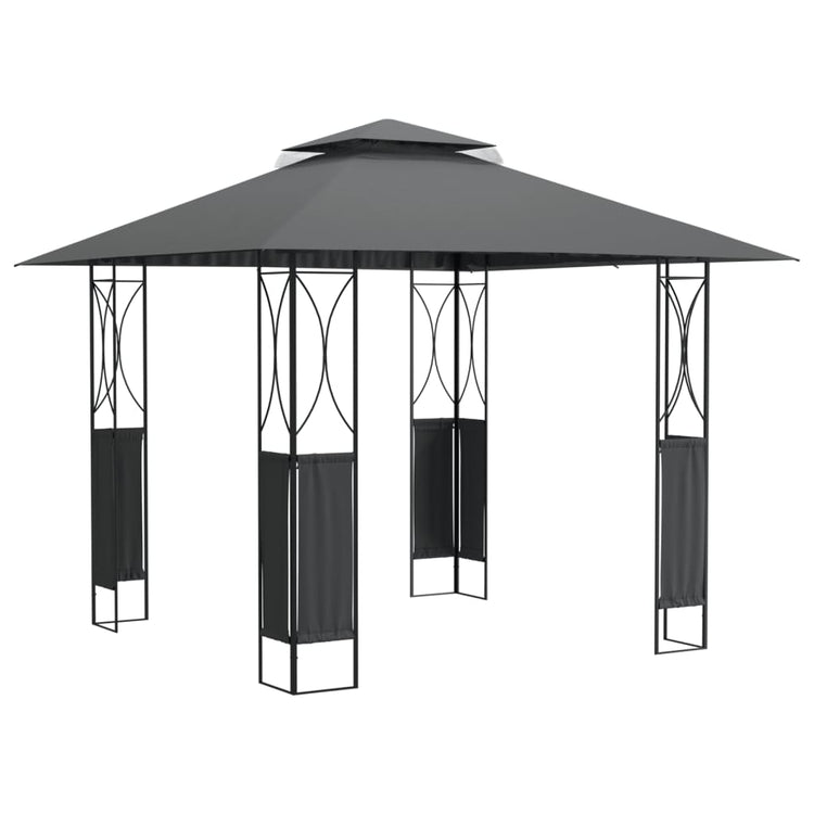 Vidaxl -Laube mit Dach 300x300x270 cm Stahl -Anthrazit -Verschärfen