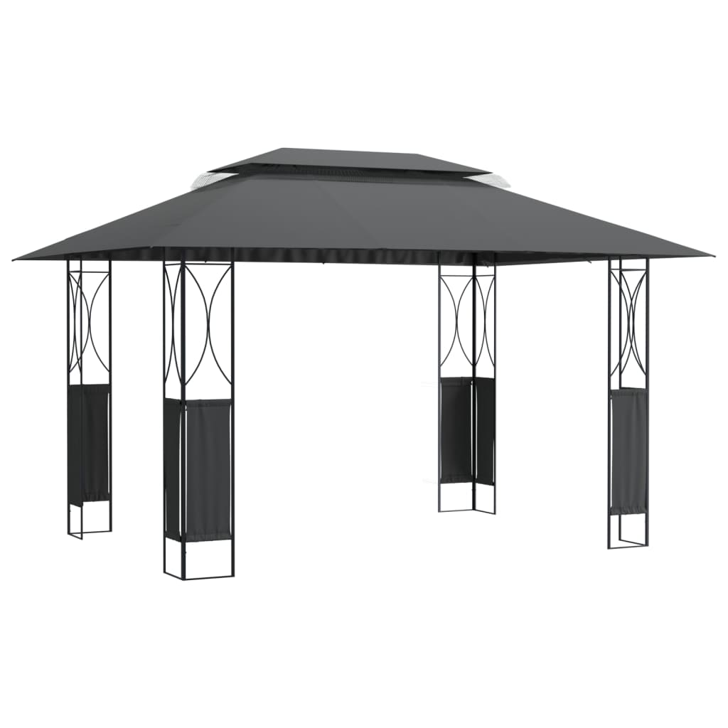 Vidaxl -Laube mit Dach 400x300x270 cm Stahl -Anthrazit -Verschärft