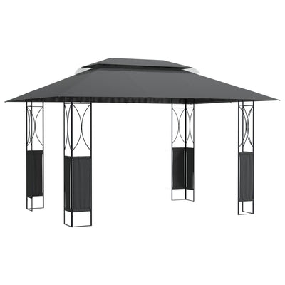 Vidaxl -Laube mit Dach 400x300x270 cm Stahl -Anthrazit -Verschärft